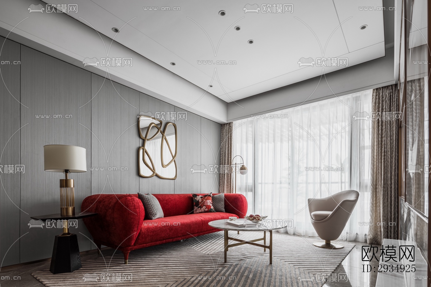 现代平层效果图下载（渲染图17）