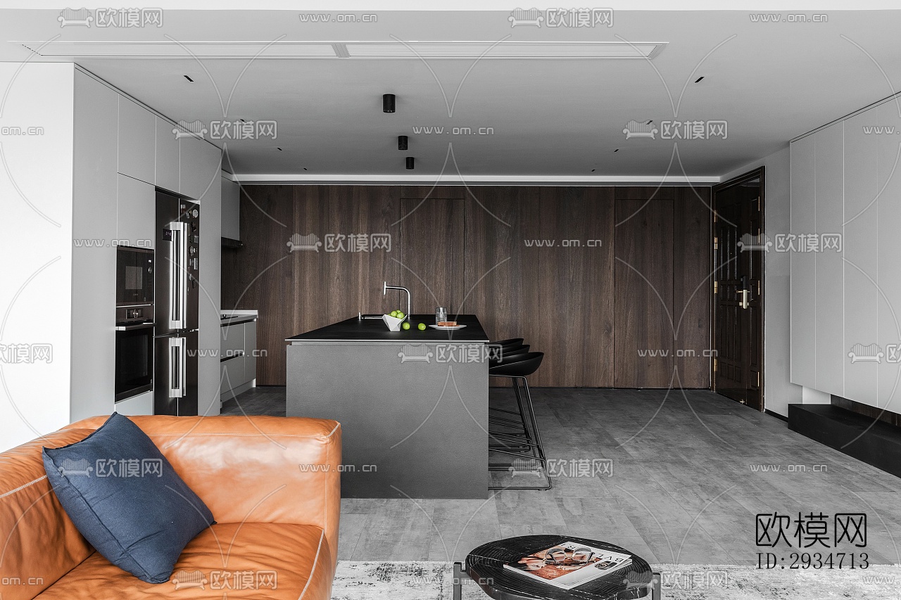 现代平层效果图下载（渲染图14）