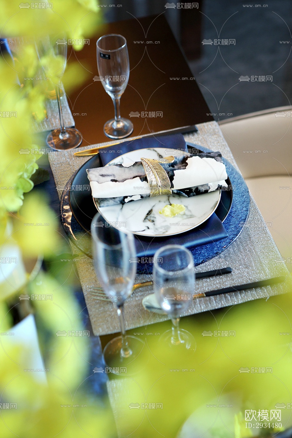 新中式平层效果图下载（渲染图2）