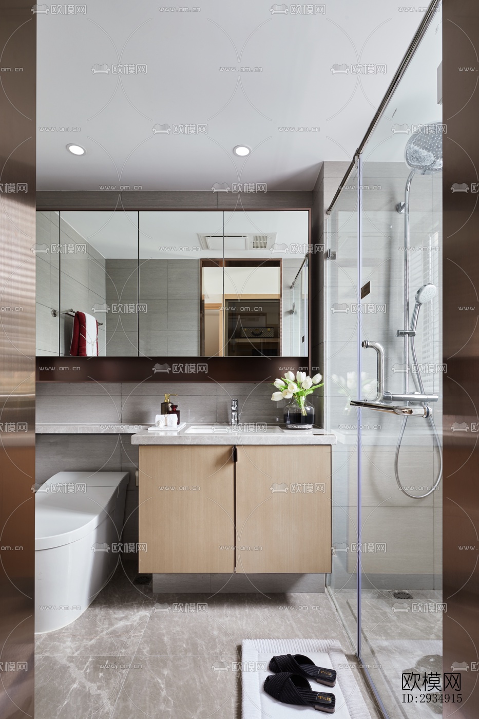 现代平层效果图下载（渲染图11）