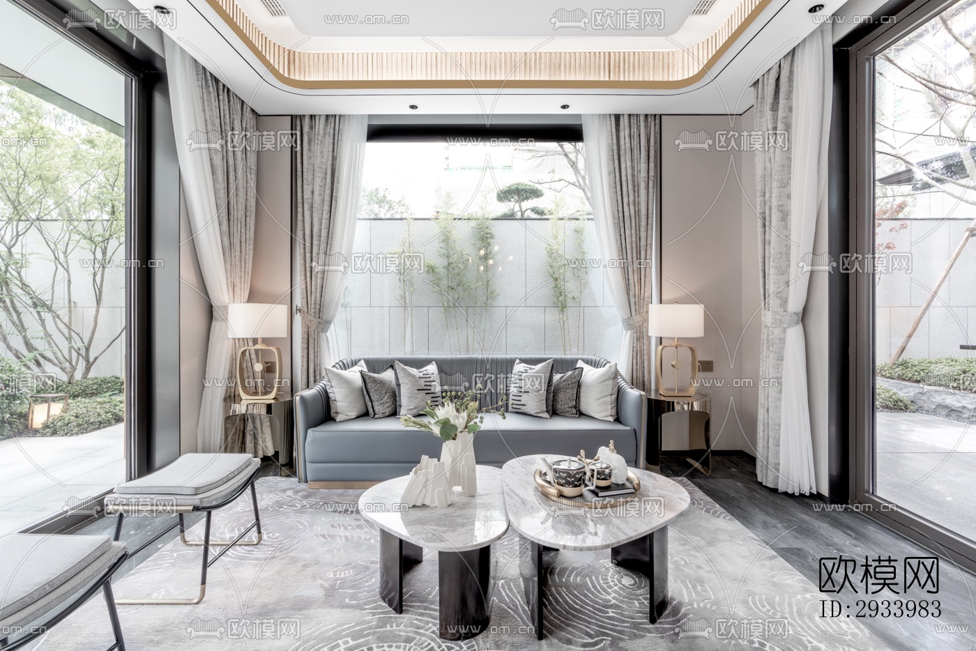 新中式别墅效果图下载（渲染图11）