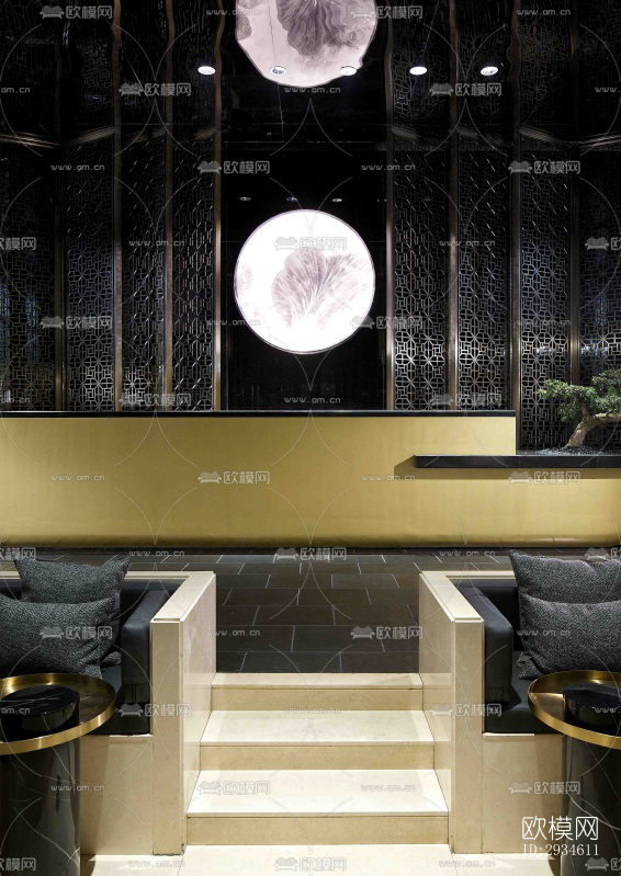 新中式平层效果图下载（渲染图17）