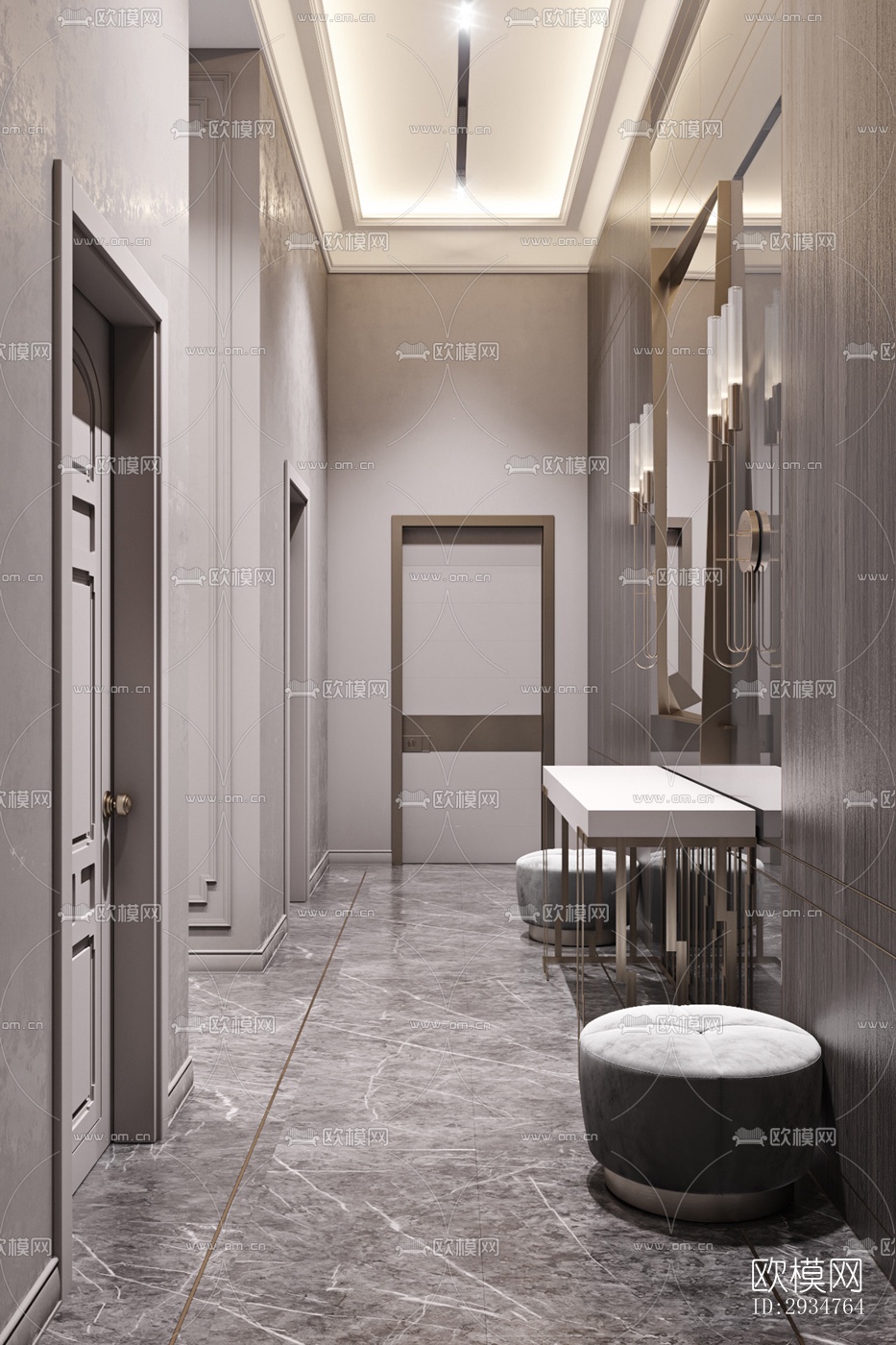 现代平层效果图下载（渲染图7）