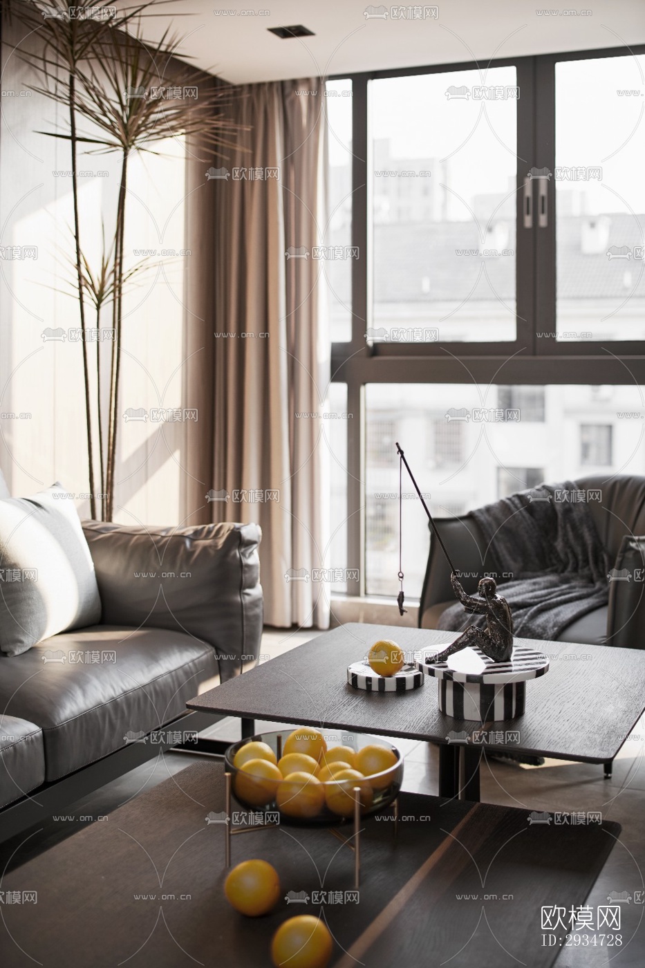 现代平层效果图下载（渲染图17）