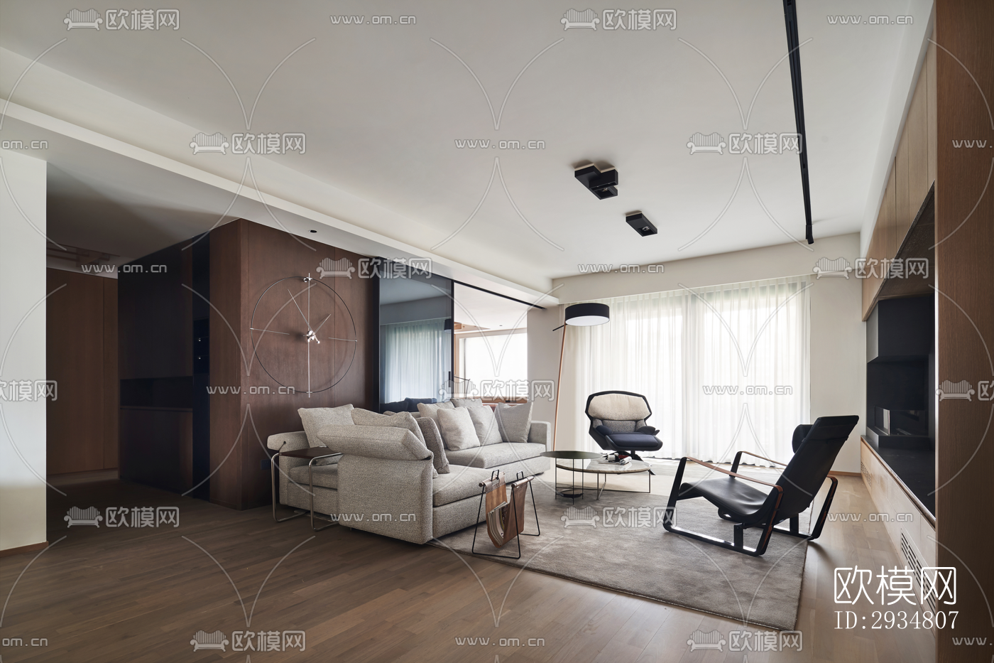 现代平层效果图下载（渲染图3）