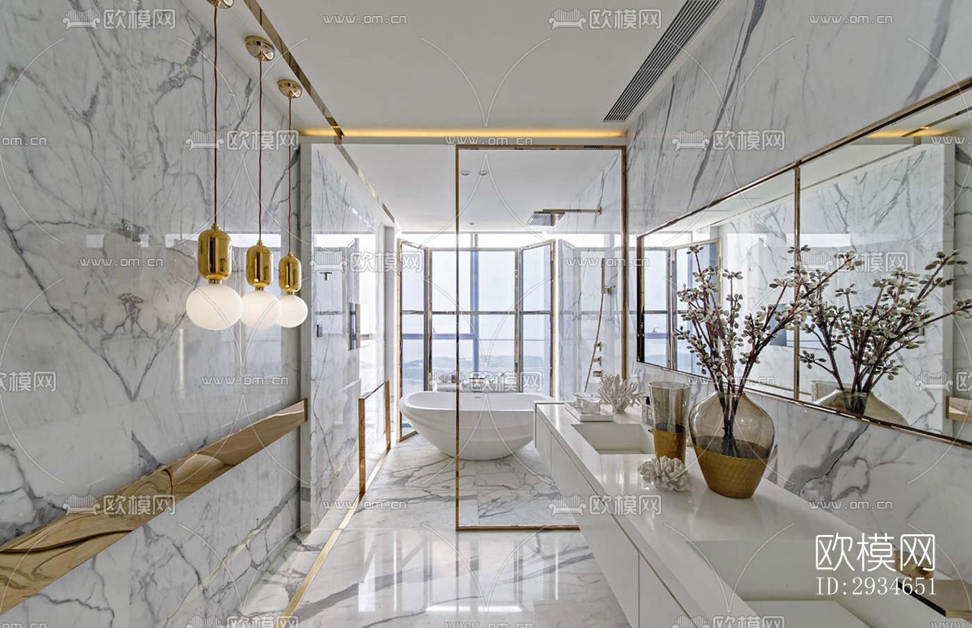 新中式平层效果图下载（渲染图16）