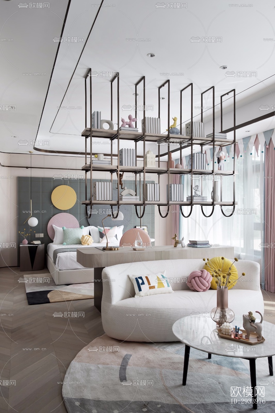 新中式别墅效果图下载（渲染图9）