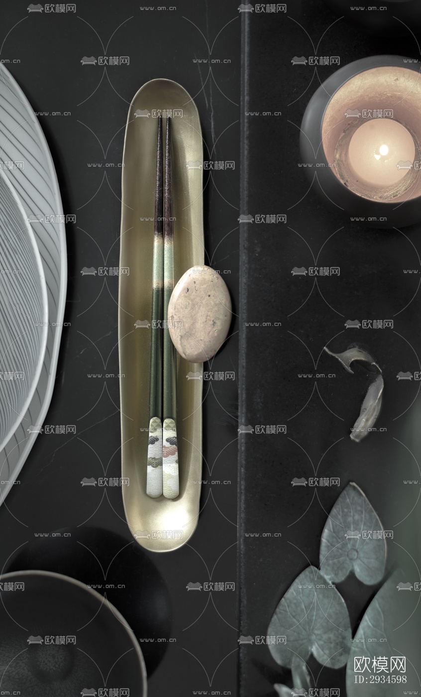 新中式平层效果图下载（渲染图4）