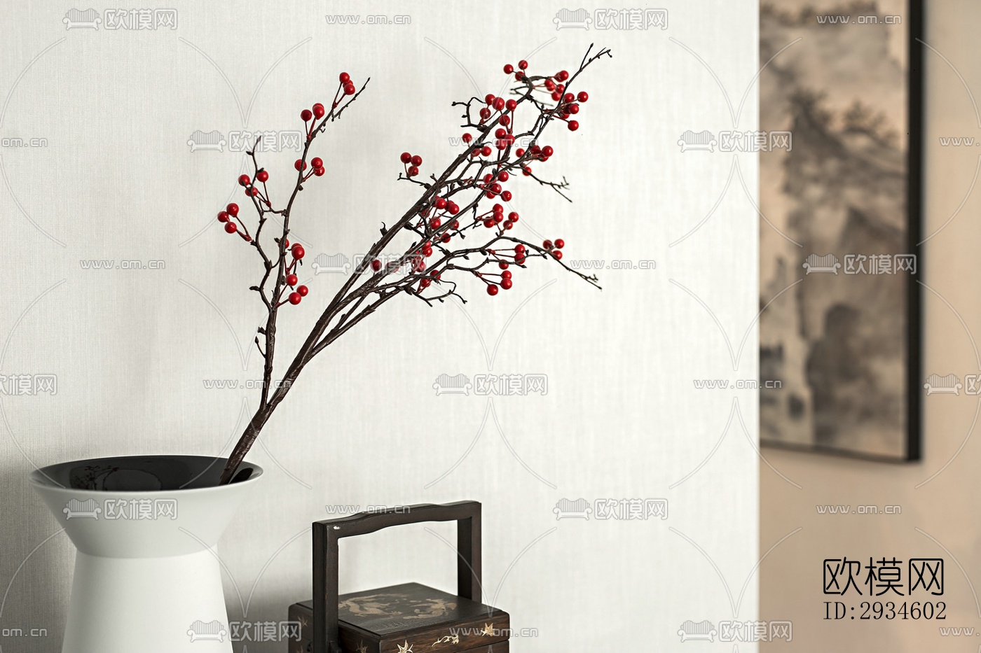 新中式平层效果图下载（渲染图19）