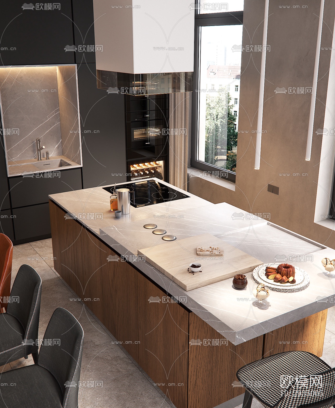 现代平层效果图下载（渲染图16）