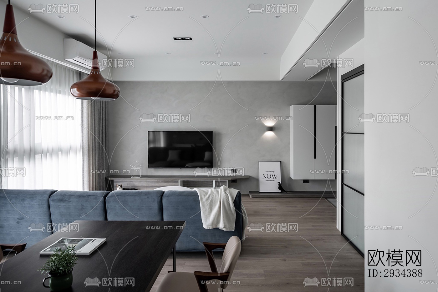 北欧平层效果图下载（渲染图2）