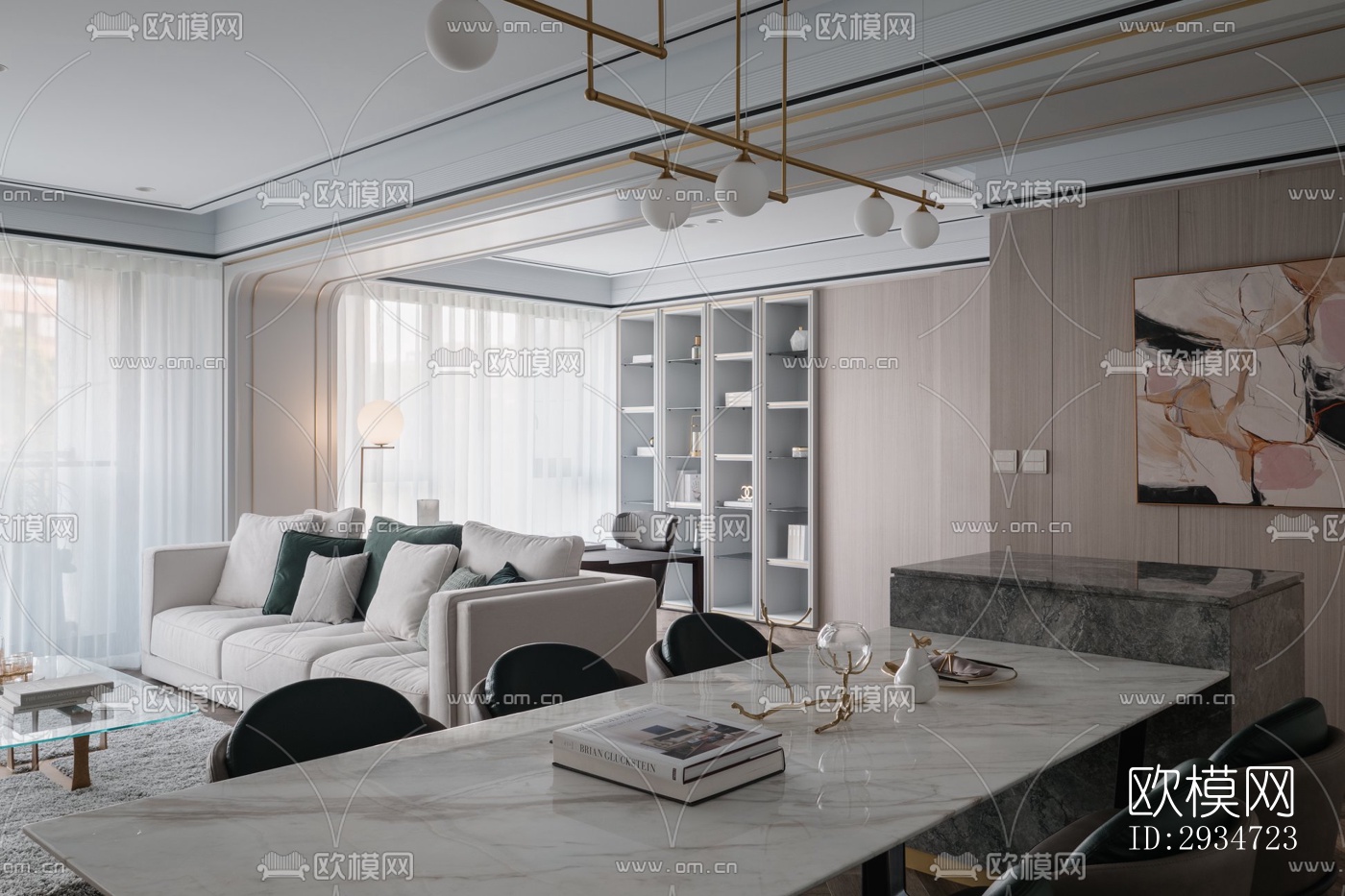 现代平层效果图下载（渲染图17）