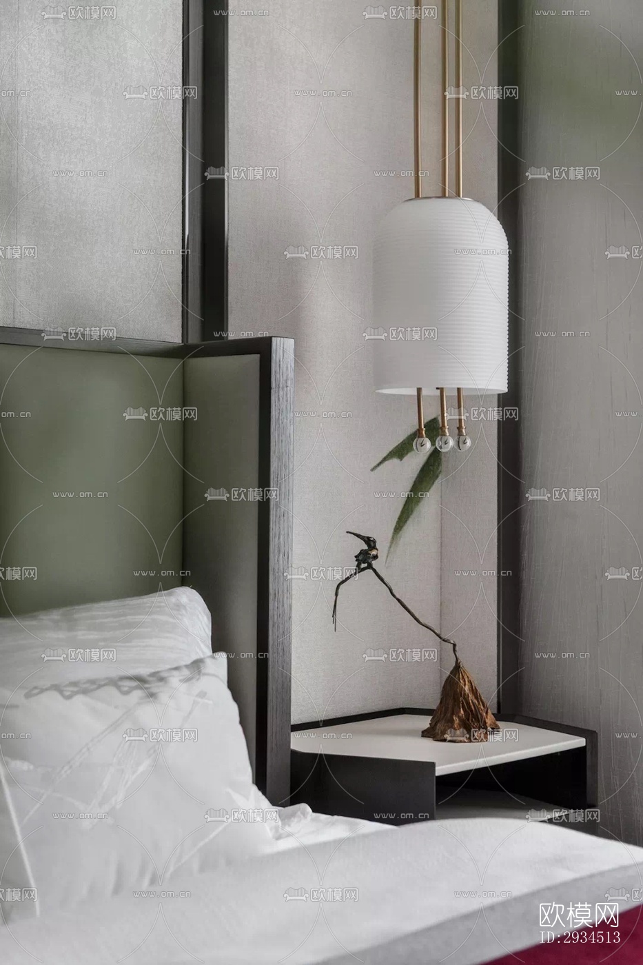 新中式平层效果图下载（渲染图9）