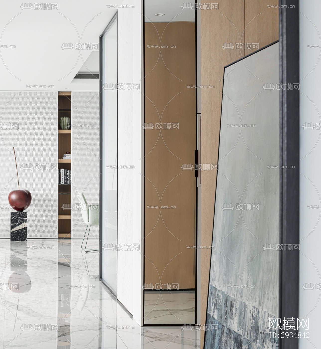 现代平层效果图下载（渲染图12）