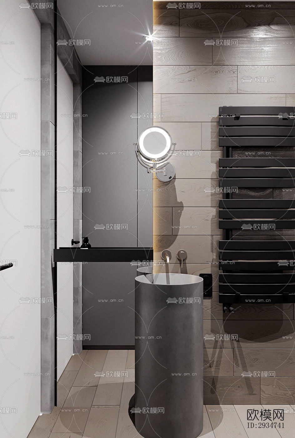 现代平层效果图下载（渲染图14）