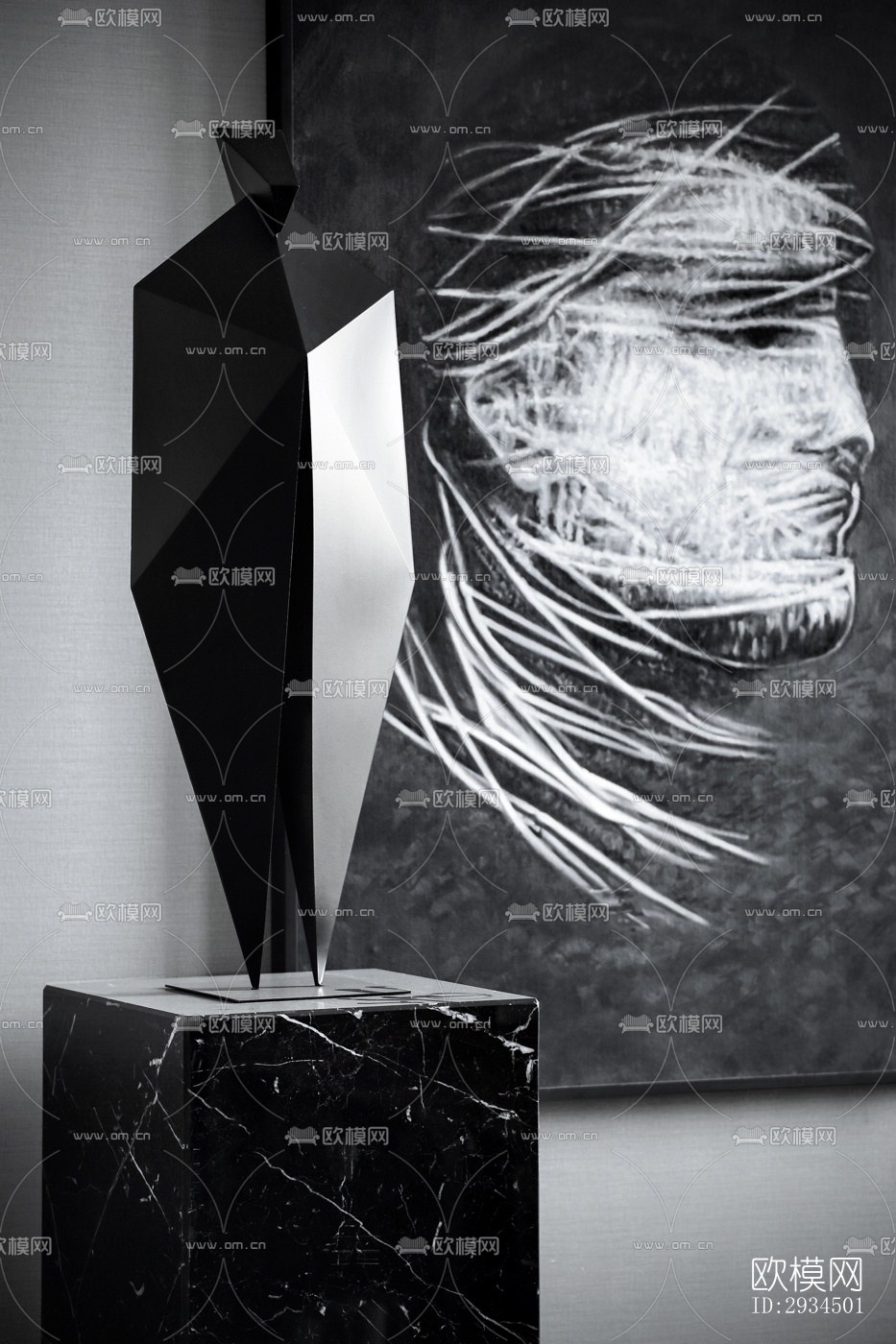 新中式平层效果图下载（渲染图7）