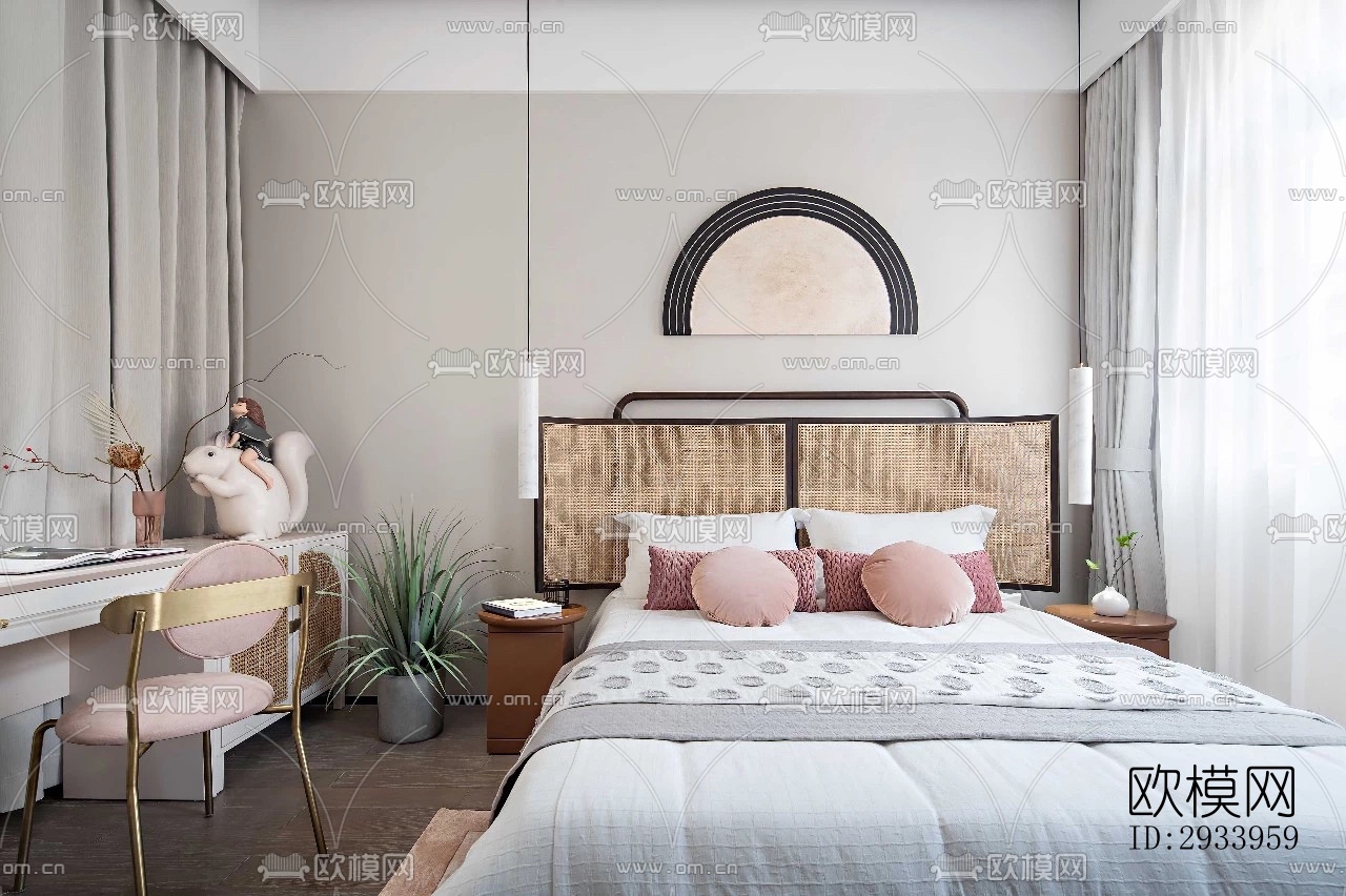 新中式别墅效果图下载（渲染图8）