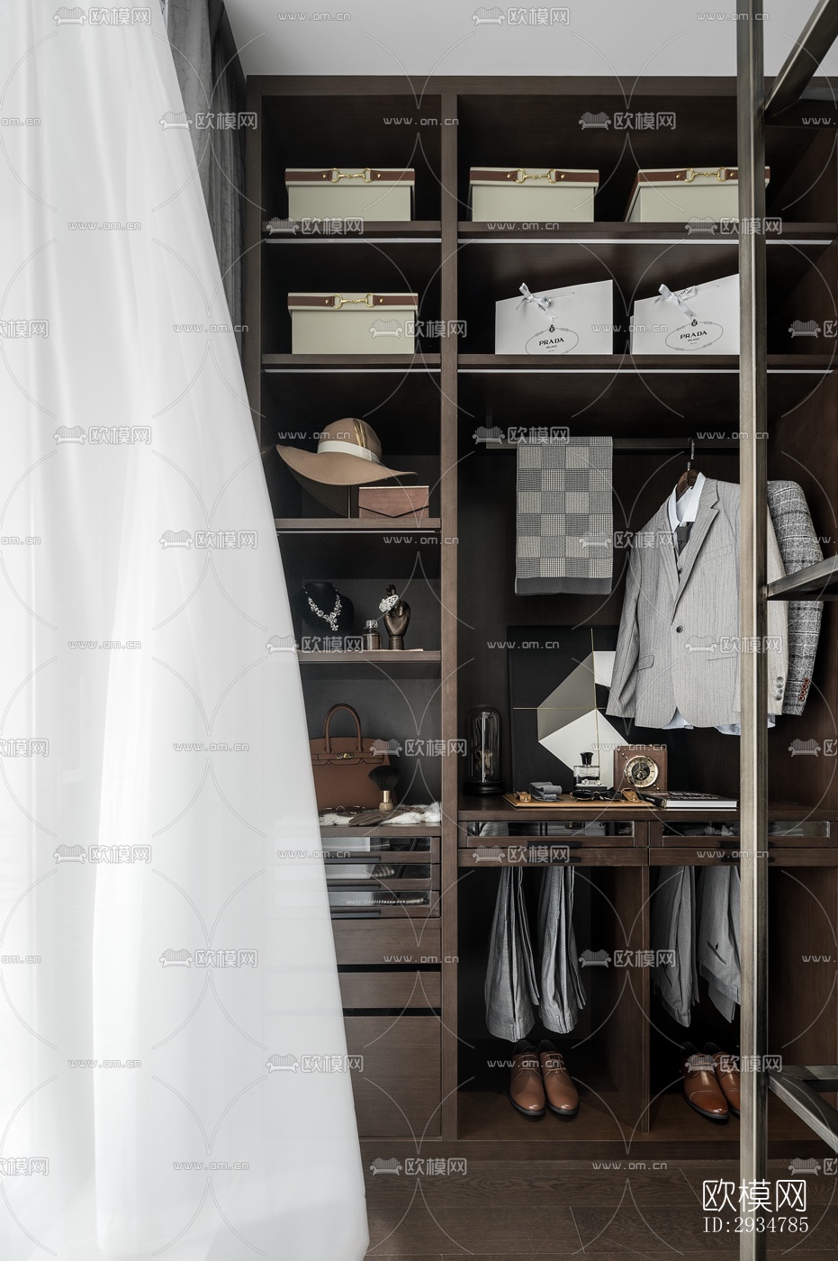 现代平层效果图下载（渲染图12）