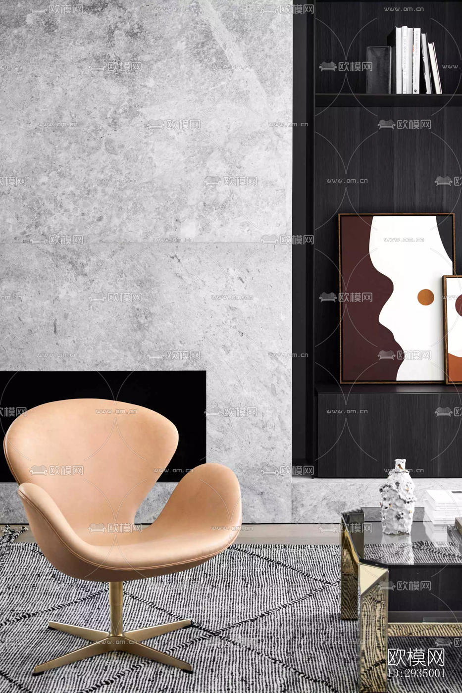 现代平层效果图下载（渲染图17）