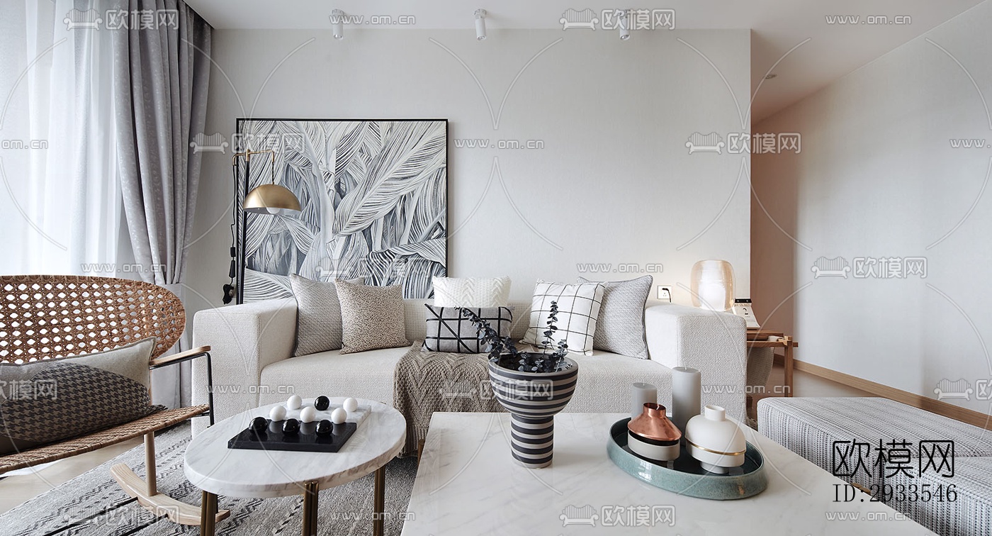 北欧公寓效果图下载（渲染图1）