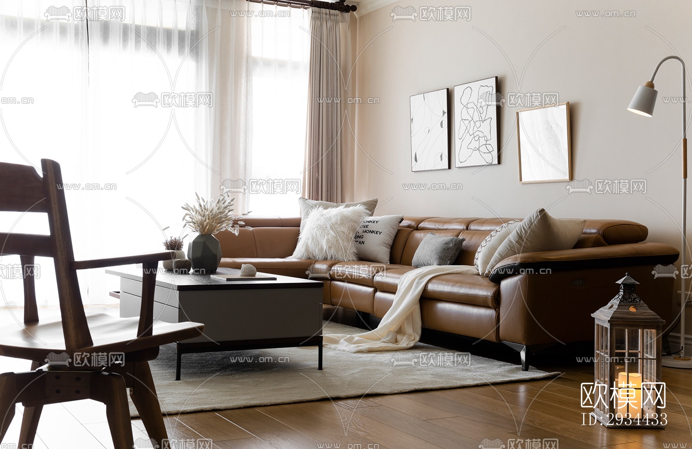 北欧平层效果图下载（渲染图1）