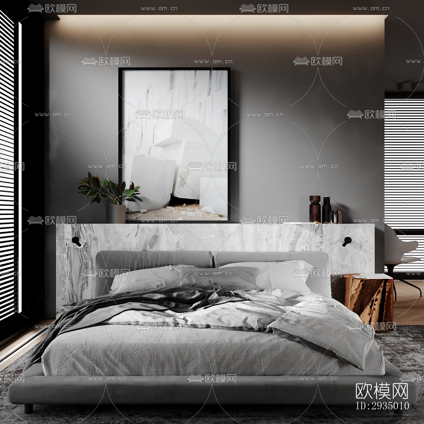 现代平层效果图下载（渲染图6）