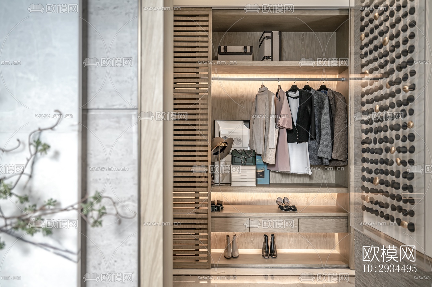 新中式平层效果图下载（渲染图4）