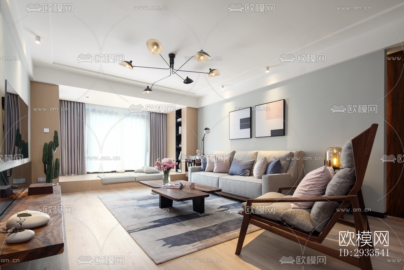 北欧公寓效果图下载（渲染图3）