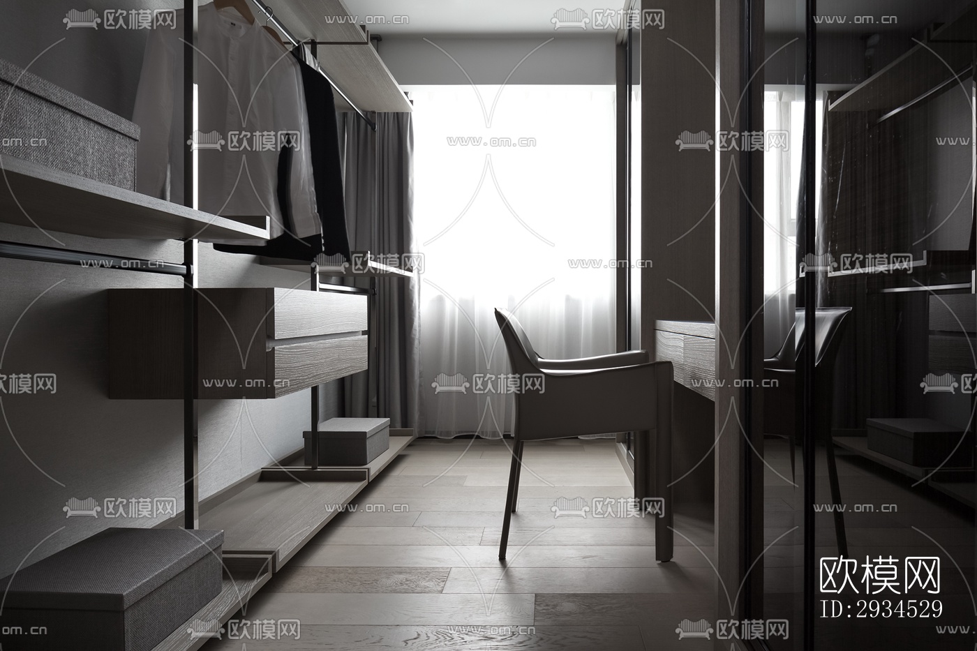 新中式平层效果图下载（渲染图15）