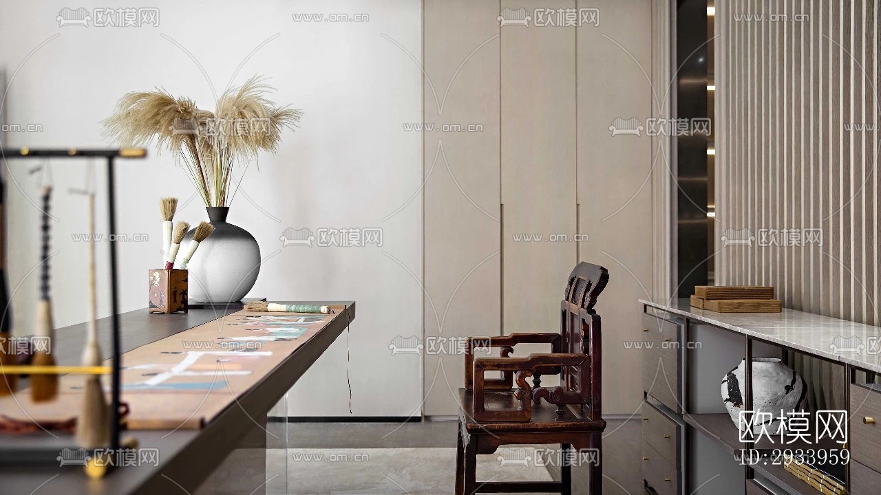 新中式别墅效果图下载（渲染图18）