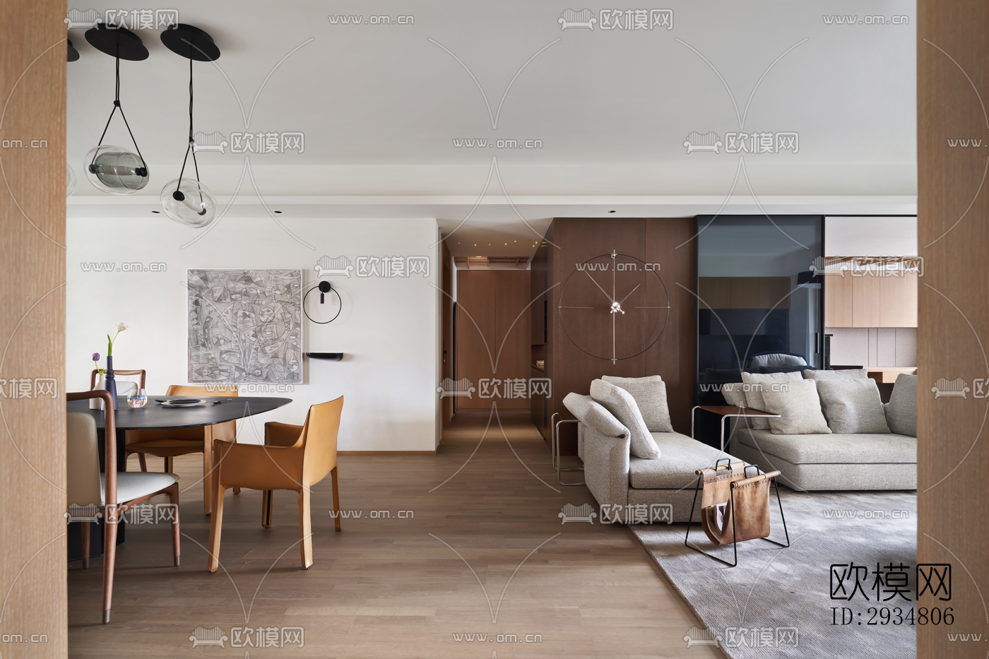 现代平层效果图下载（渲染图6）