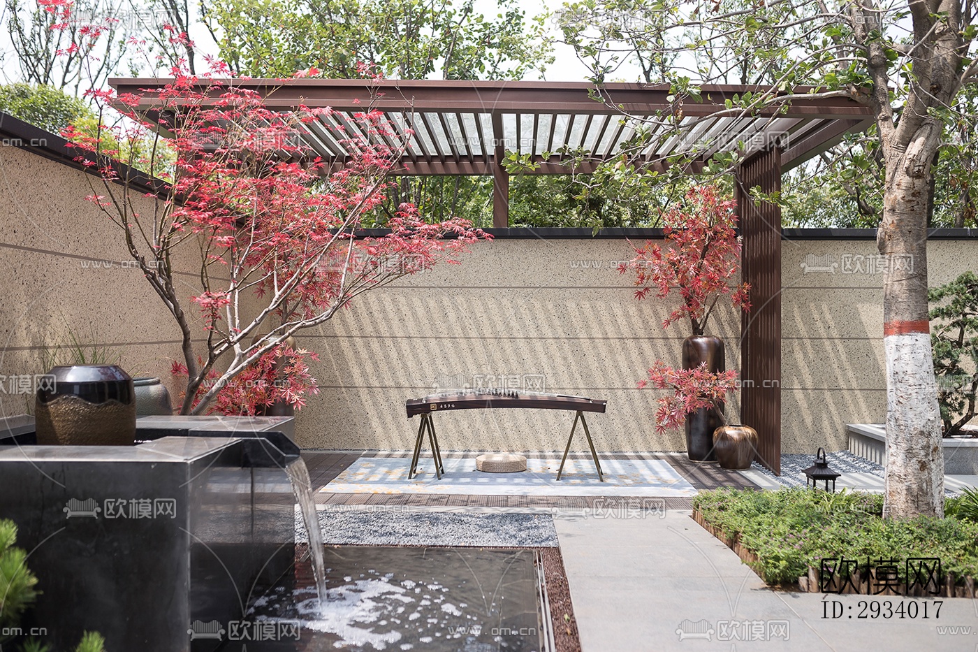 新中式别墅效果图下载（渲染图17）