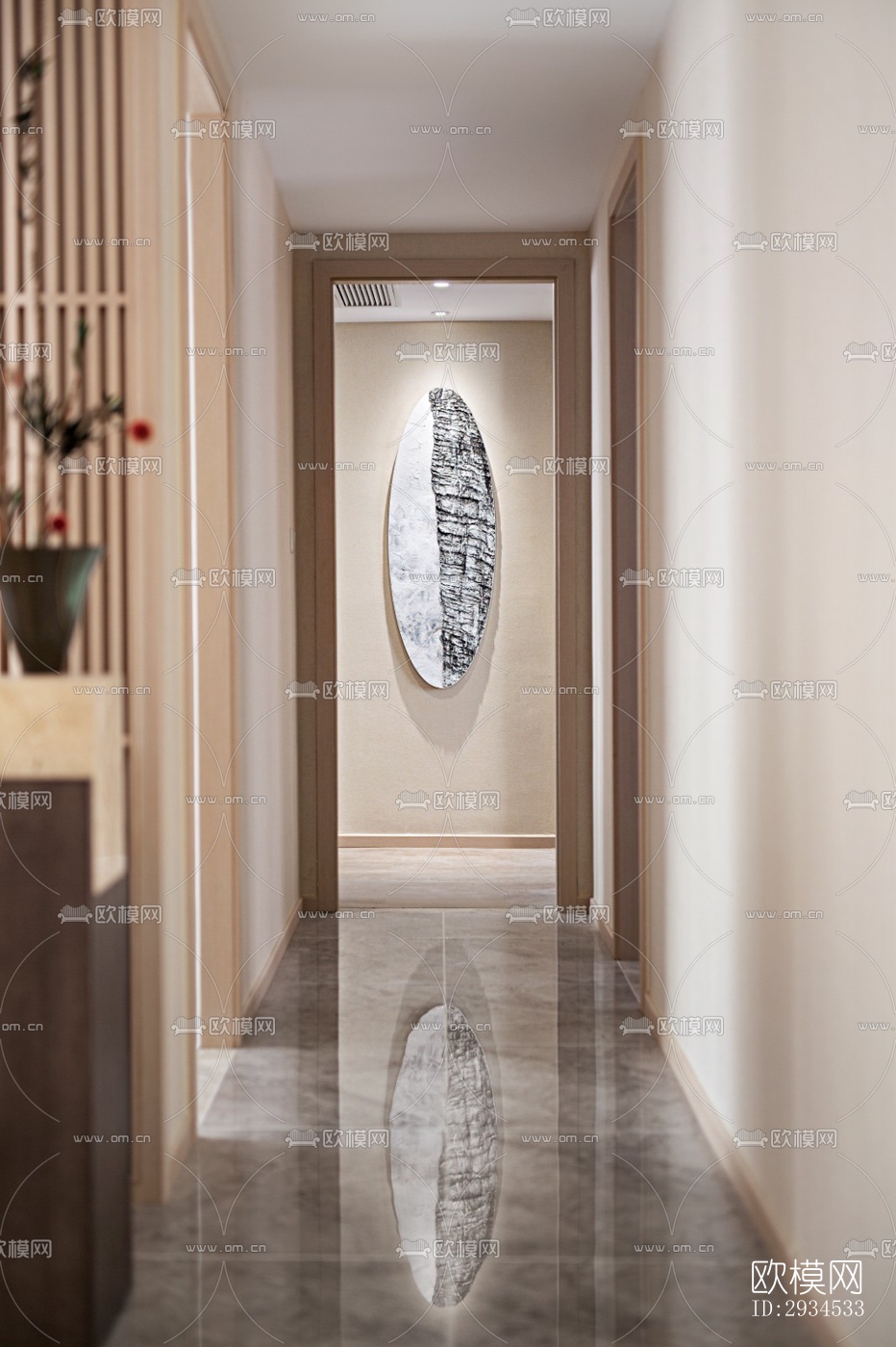 新中式平层效果图下载（渲染图15）