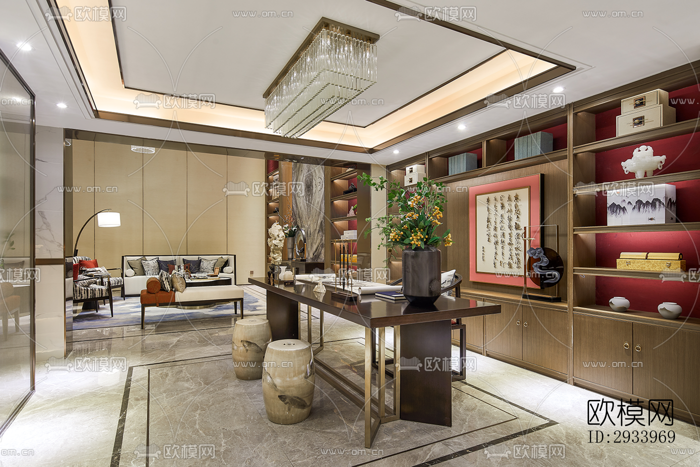 新中式别墅效果图下载（渲染图15）