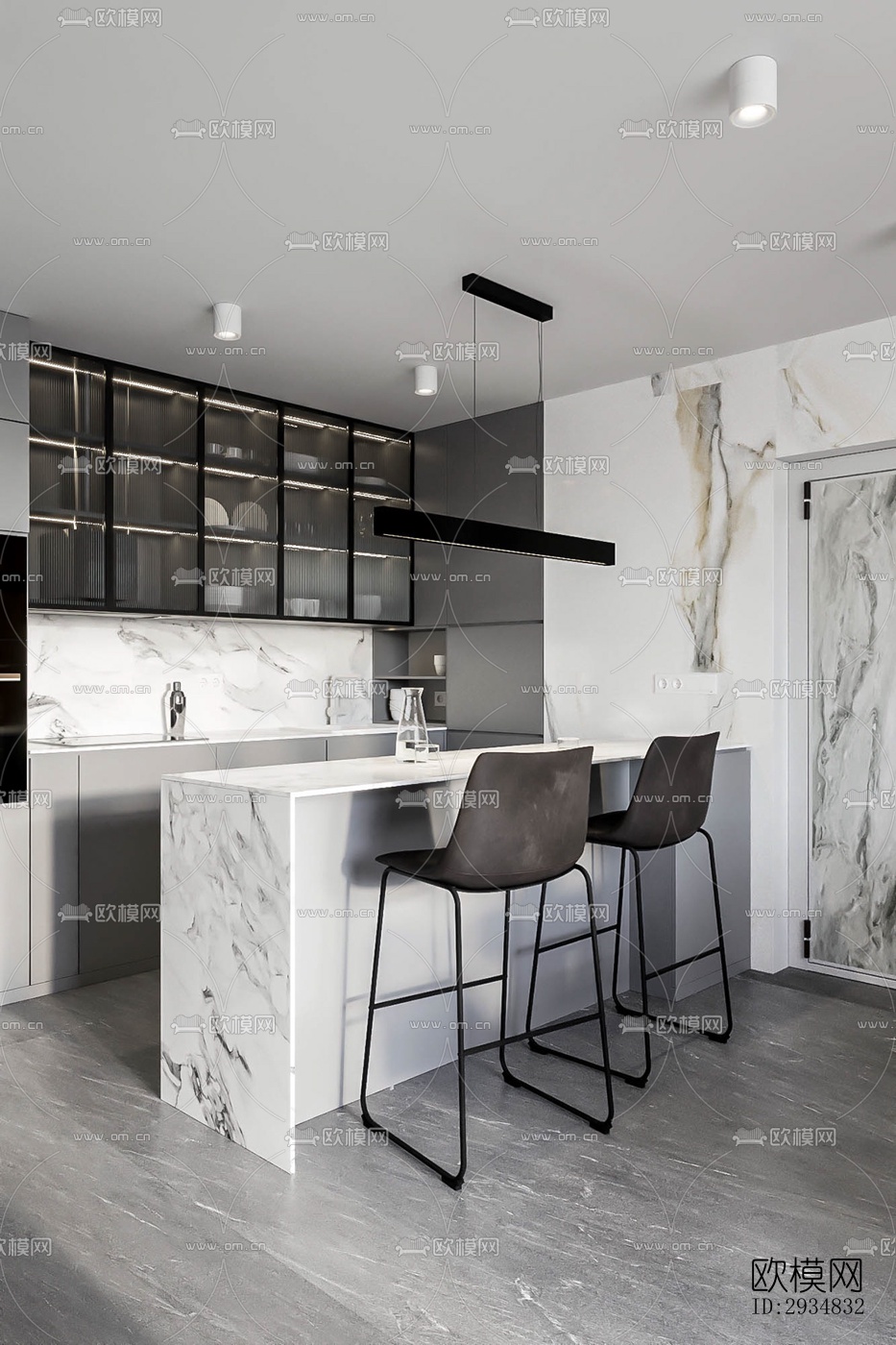 现代平层效果图下载（渲染图6）