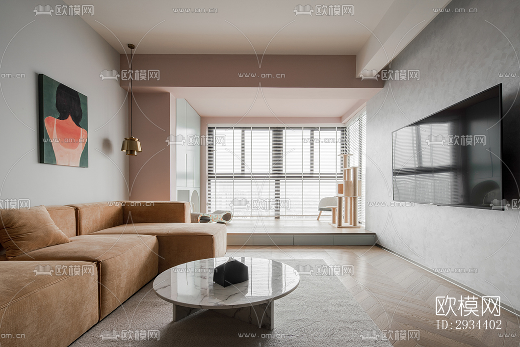 北欧平层效果图下载（渲染图1）