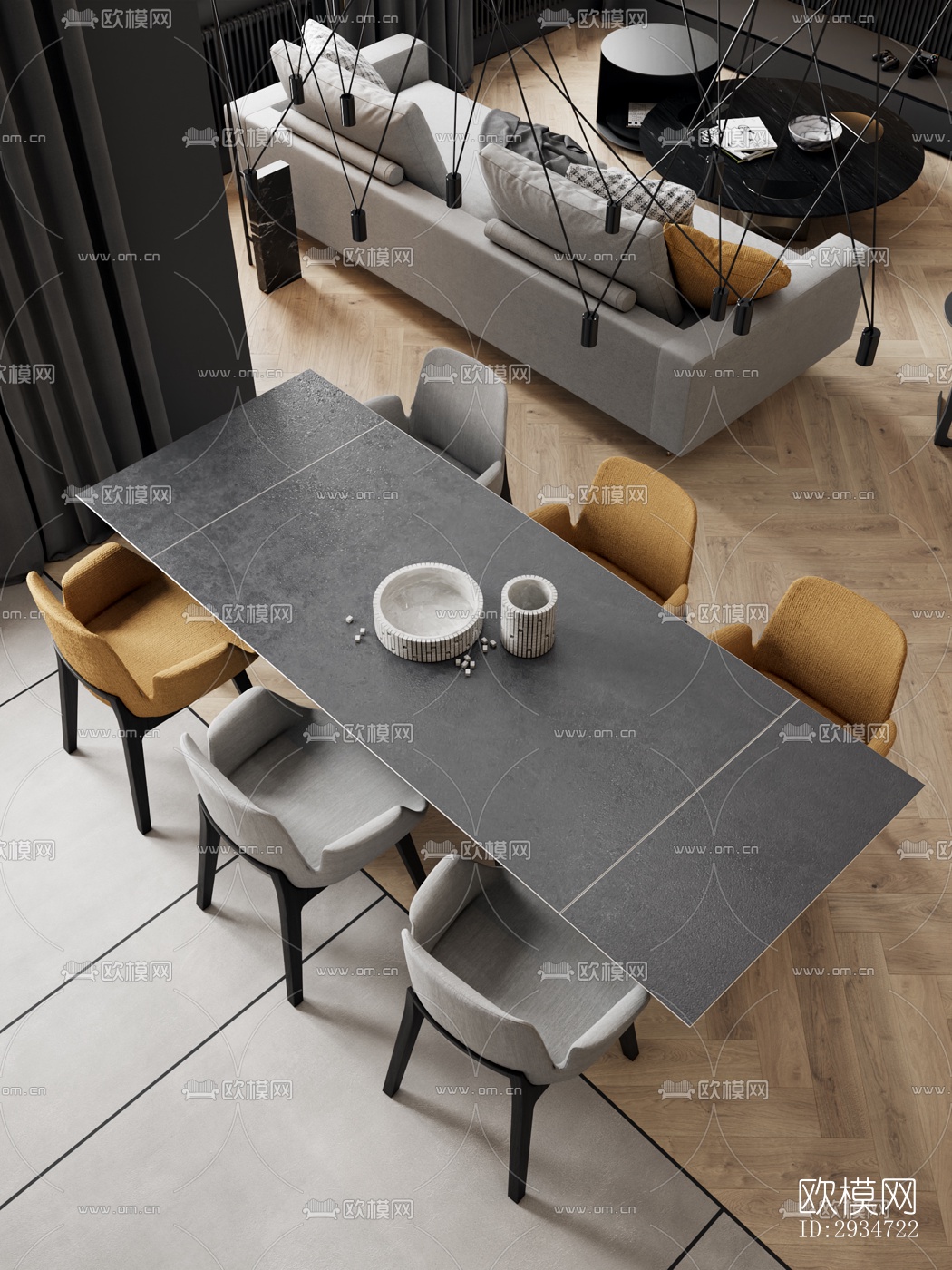 现代平层效果图下载（渲染图13）