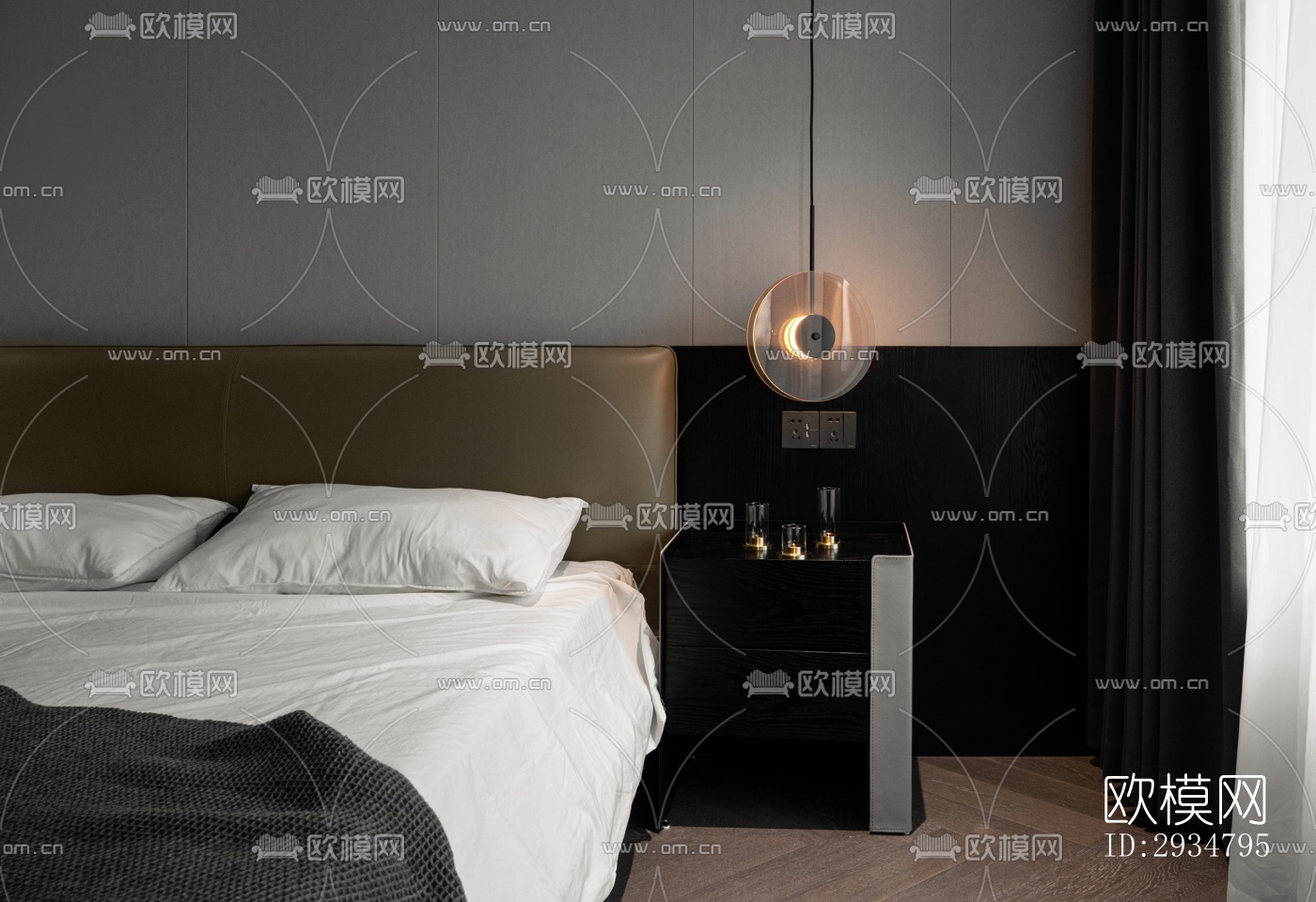 现代平层效果图下载（渲染图7）