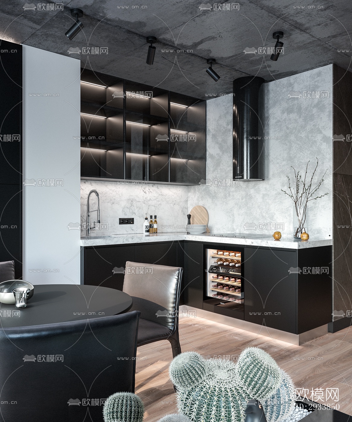 高级灰公寓效果图下载（渲染图11）