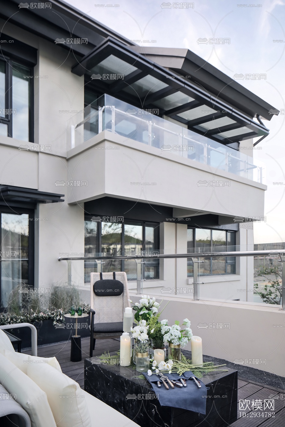 现代平层效果图下载（渲染图3）