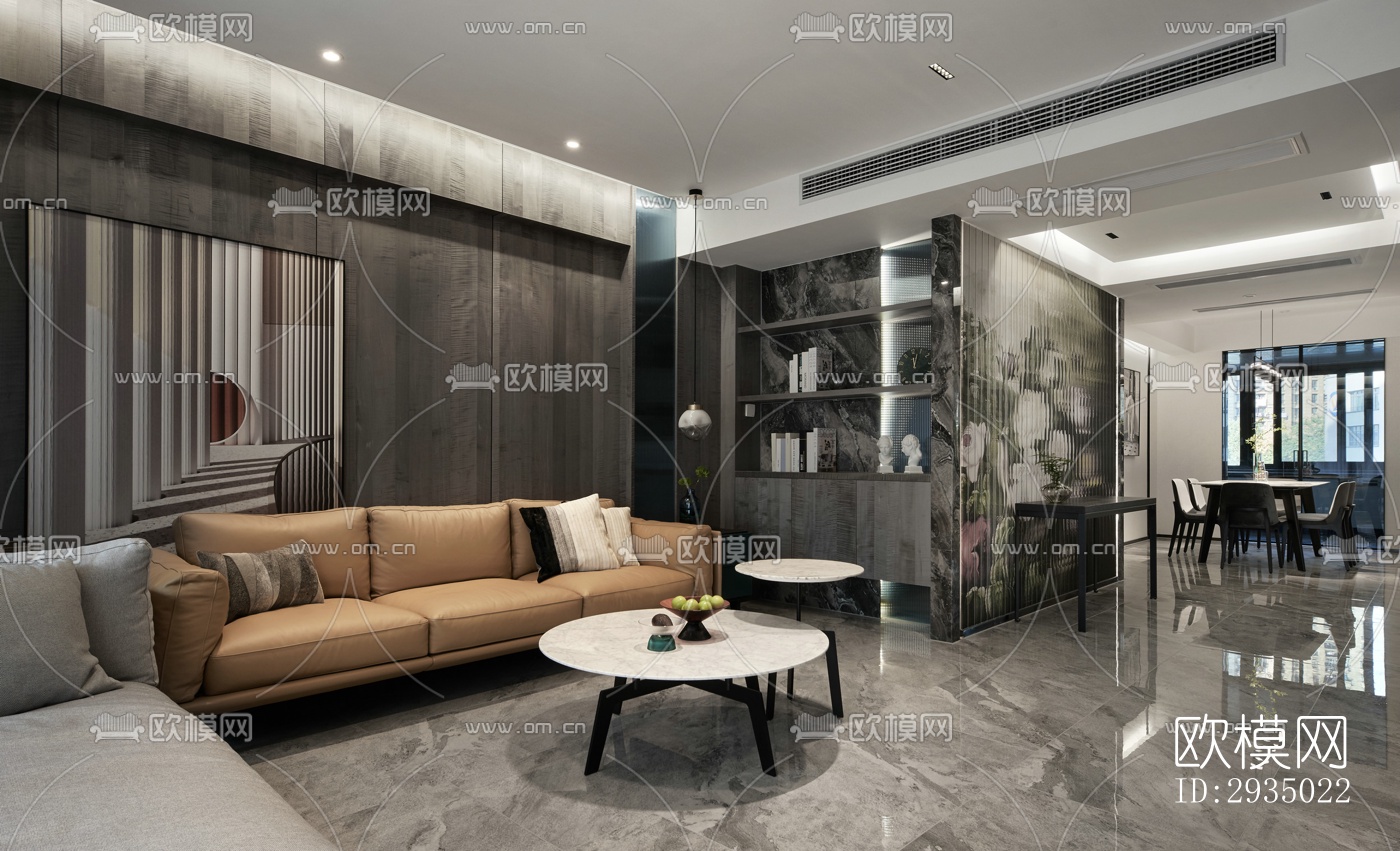 现代平层效果图下载（渲染图3）