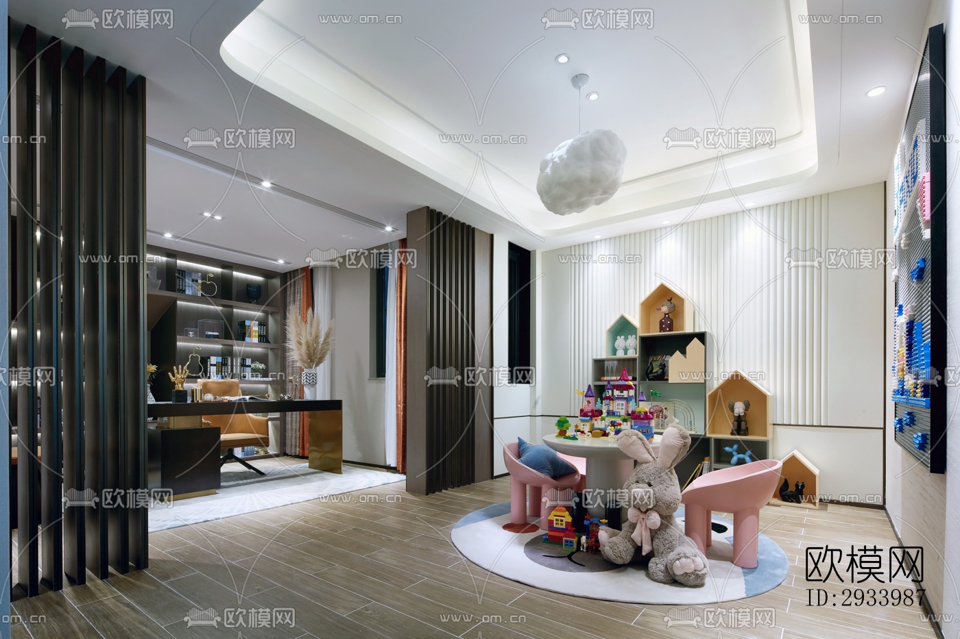 新中式别墅效果图下载（渲染图11）