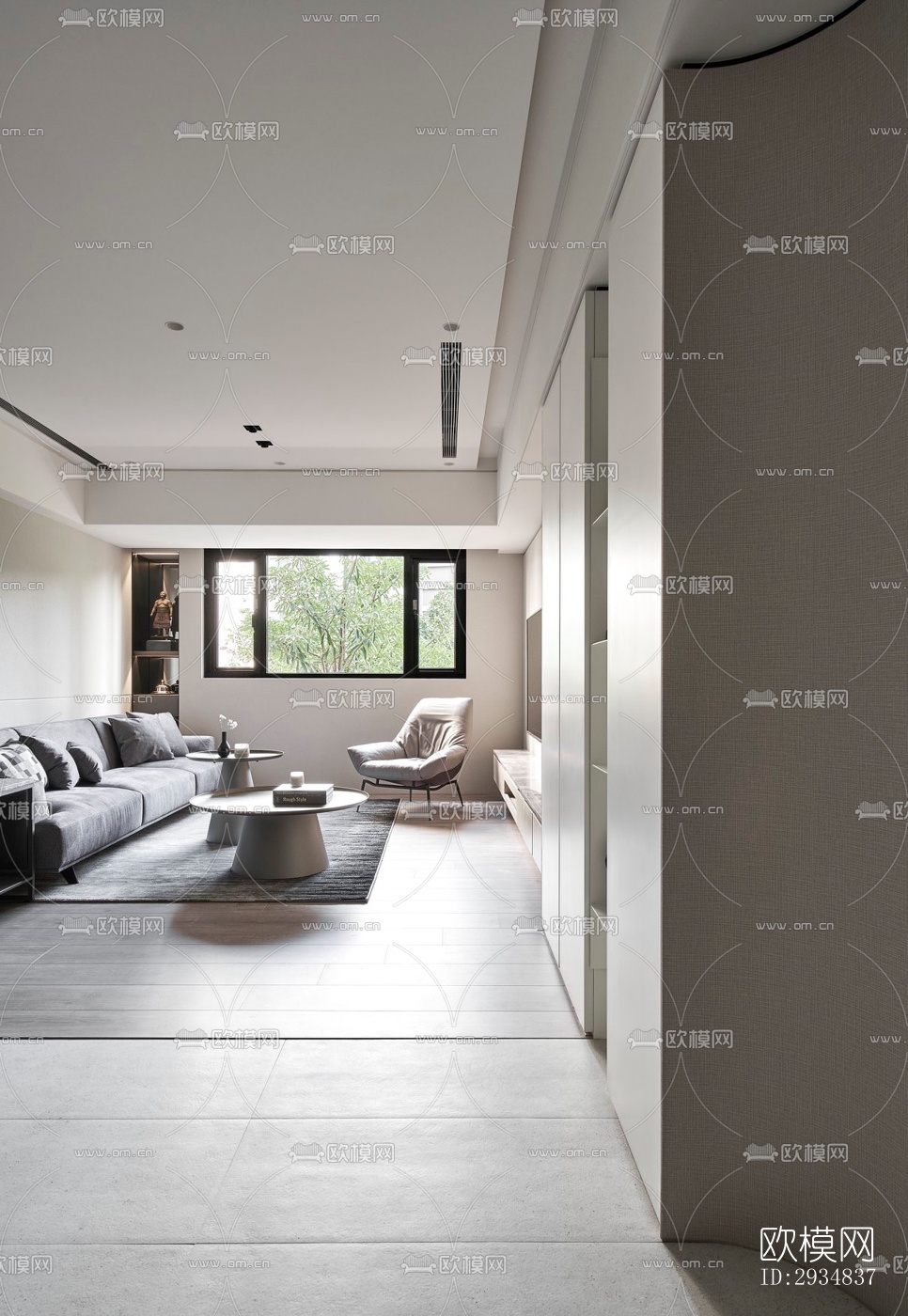 现代平层效果图下载（渲染图1）