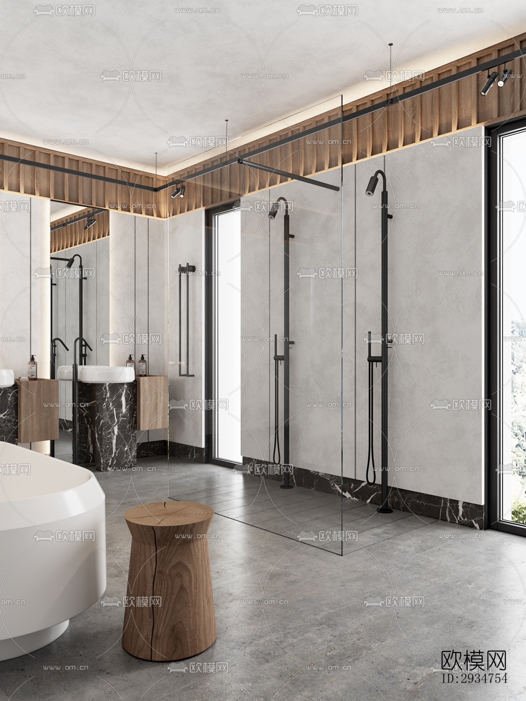 现代平层效果图下载（渲染图10）