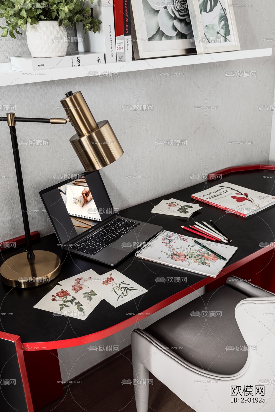 现代平层效果图下载（渲染图20）