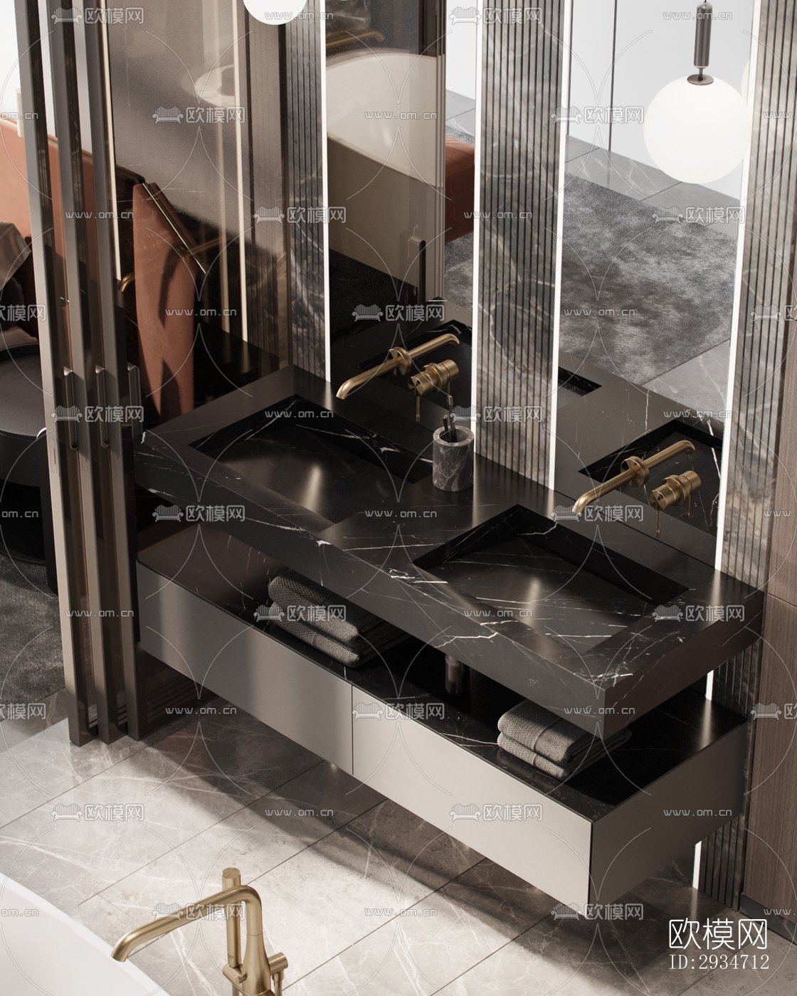 现代平层效果图下载（渲染图8）