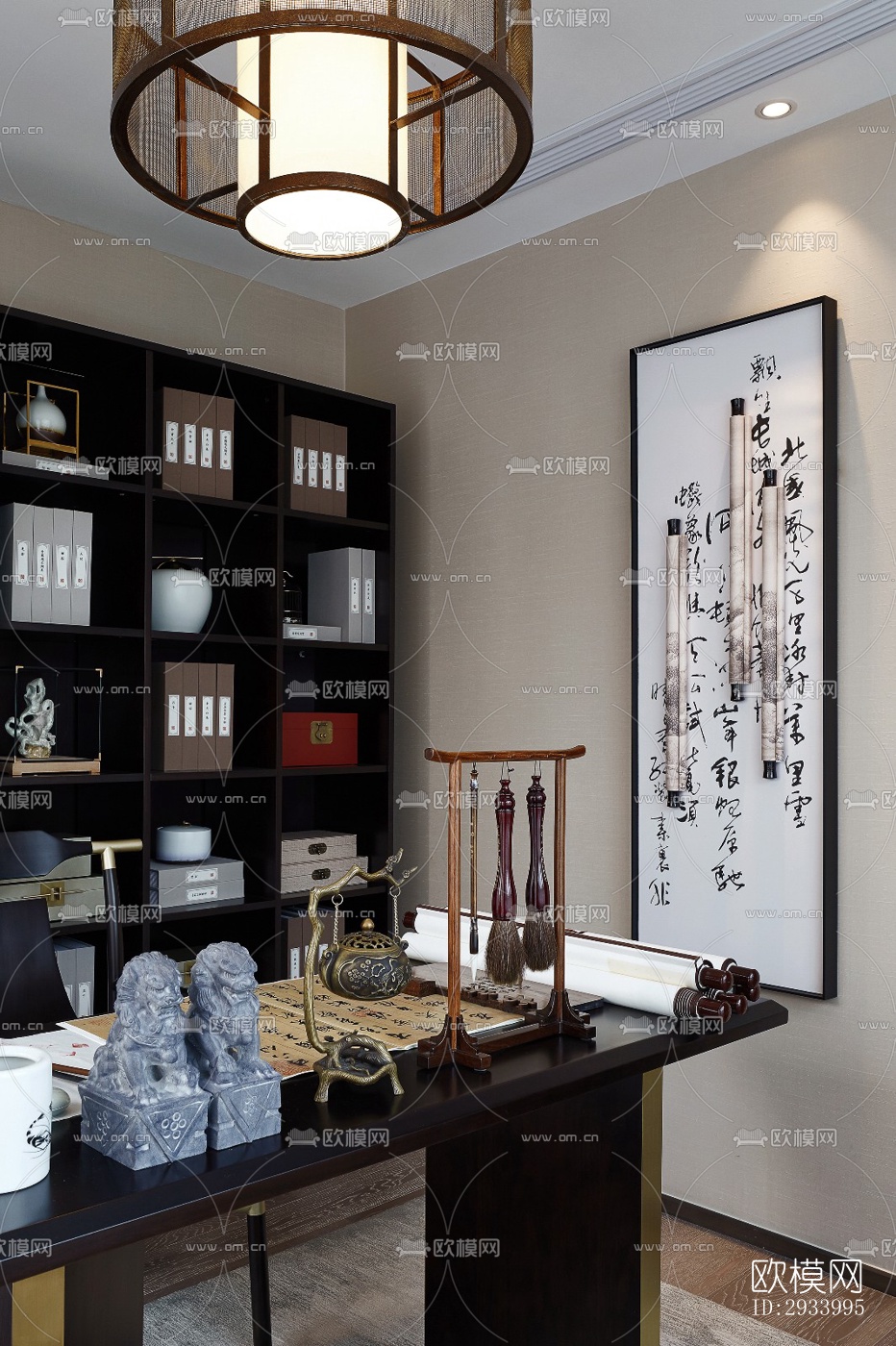 新中式别墅效果图下载（渲染图5）