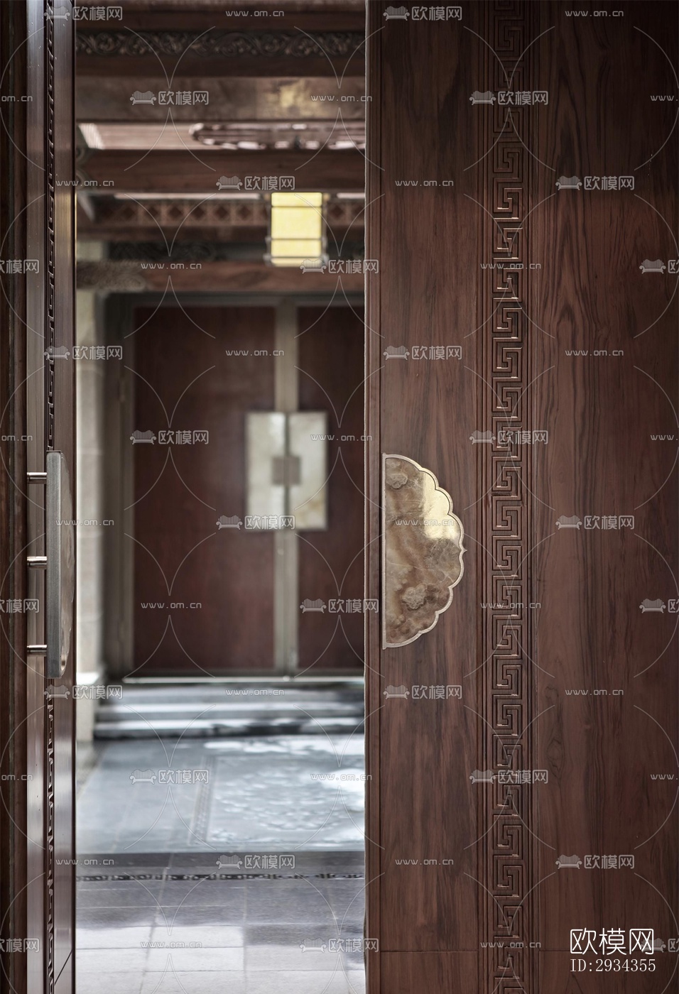 中式平层效果图下载（渲染图12）