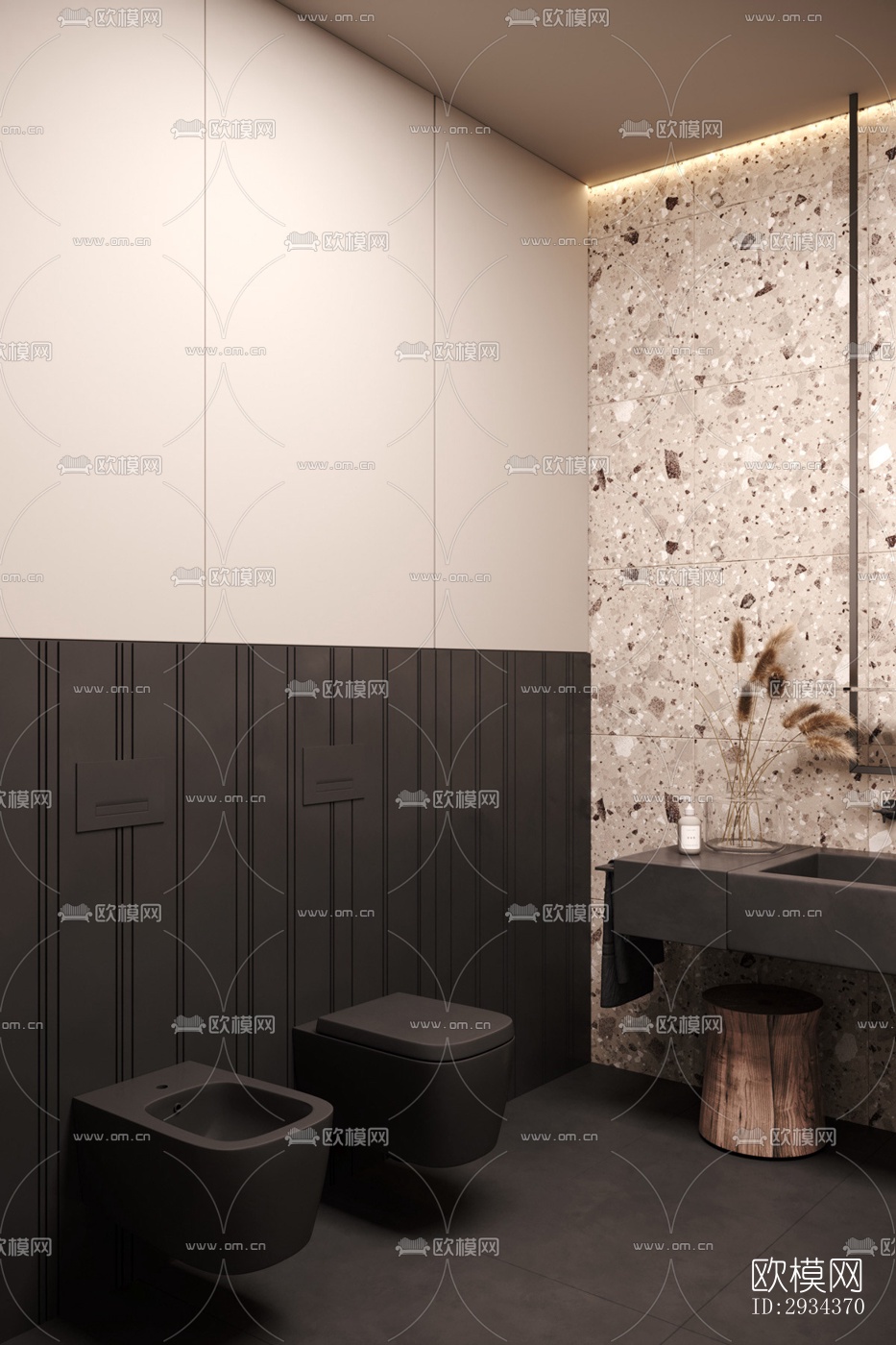 侘寂平层效果图下载（渲染图13）