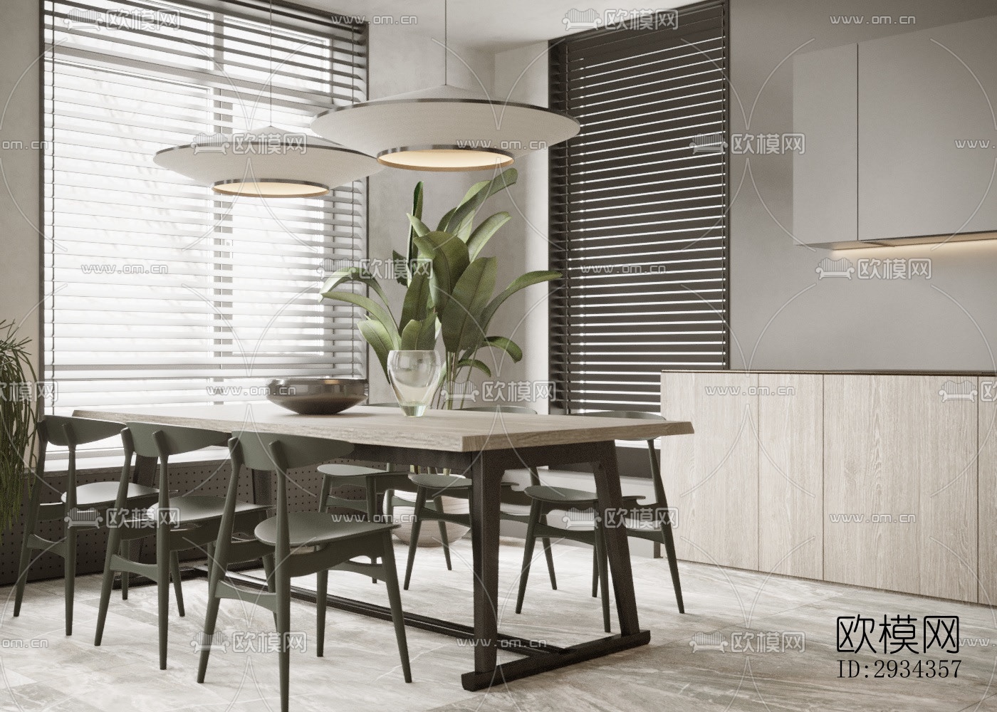 侘寂平层效果图下载（渲染图2）